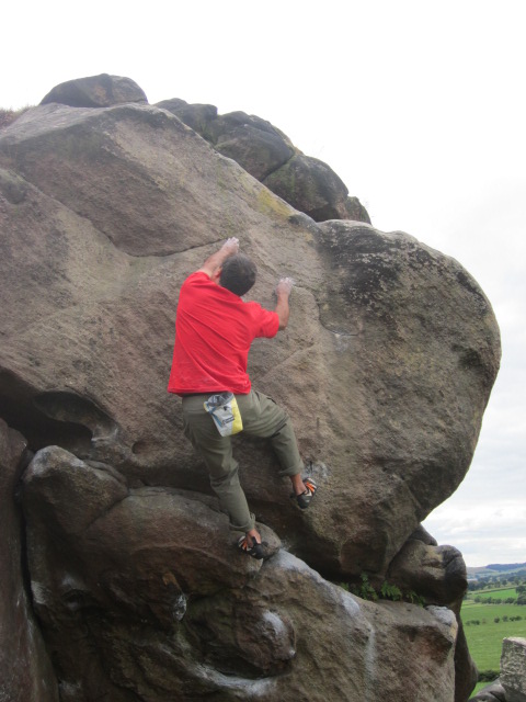Blurr Rogue pants - great for bouldering. I preferred to roll the legs up.