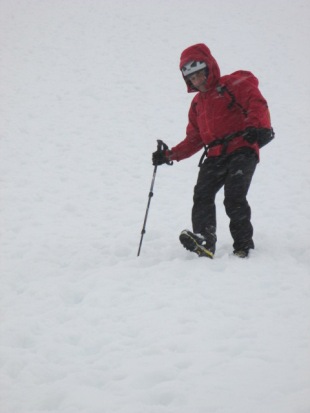 The deep lugs helped when descending steep snow.